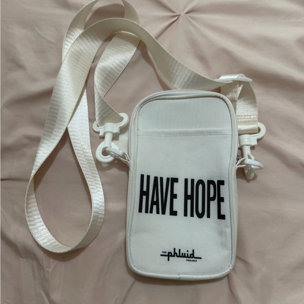 The Phluid Project White HAVE HOPE Crossbody Pouch